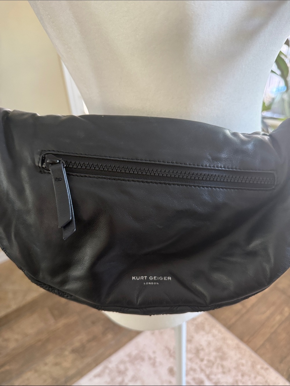 Kurt Geiger Quilted Black Leather Crossbody Belt Bag - Picture 7 of 7